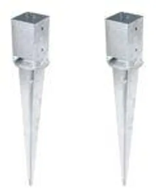 Obrázek produktu pro Alberts 2 x Einschlag-Bodenhülse, verstellbar, 91 x 91 mm, Länge 900 mm, feuerverzinkt, zum Einbetonieren