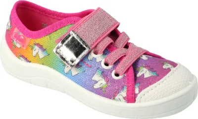 Produktbild von BEFADO Mädchen Sneakers Klettverschluss Einhorn Regenbogen Rosa 26