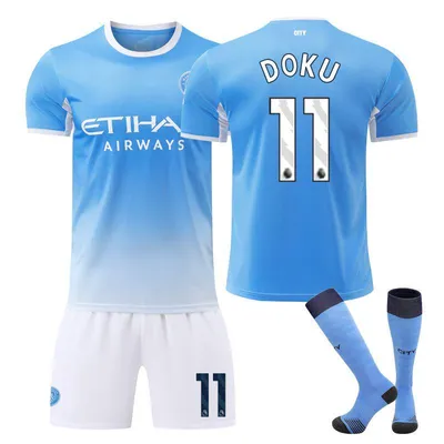 Immagine prodotto di #11 DOKU Maglia da calcio del Manchester City per le partite in casa della stagione 26-27, per bambini e adulti. TAGLIA:S