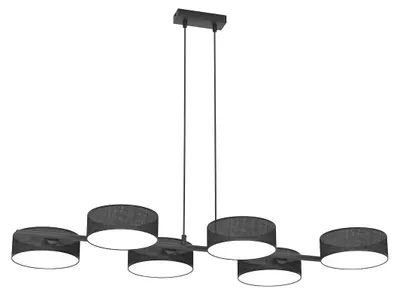 Zdjęcie produktu dla Lampa wisząca DRUMZ czarna 6xE14x15W tkanina wym:120x100x46cm IP20 Emibig