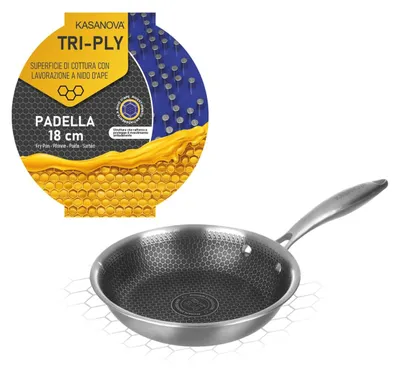 Produktbild von KASANOVA Antihaft-Pfanne Tri-ply, Wabenmuster-Beschichtung, für den Ofen und all