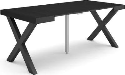 Produktbild von Ausziehbarertisch, 180x90x73cm, Für 8 Gäste, Massivholz Beine, Schwarz