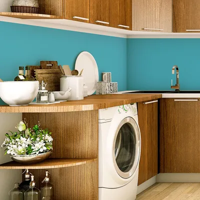 Produktbild von Dekorative Vinyl-Klebefolie auf Meterware – Waschbarer, wasserfester Aufkleber für Wände, Küchen und Möbel – 60 cm x 50 m – Himmelblau