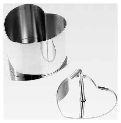 Produktbild von Edelstahl Reisbällchenformer Set mit Herzform für Mousse und Kuchen
