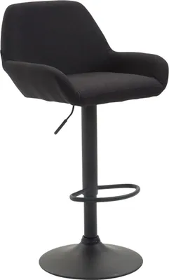Produktbild von CLP Barhocker höhenverstellbar Braga, Thekenhocker Stoffbezug mit Rückenlehne schwarz Gestell Farbe schwarz