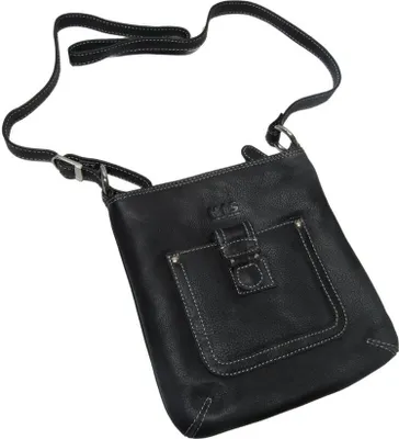 Produktbild von Damen Tasche Frauen Schultertasche Umhängetasche Handtasche Schwarz Leder HIS