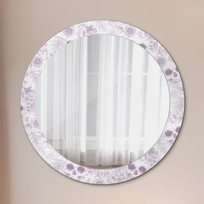 Produktbild von Dekospiegel – Hängespiegel Wandspiegel Spiegel mit Aufdruck – Spiegel – Schlafzimmer - Totenköpfe - Runder: Ø80cm