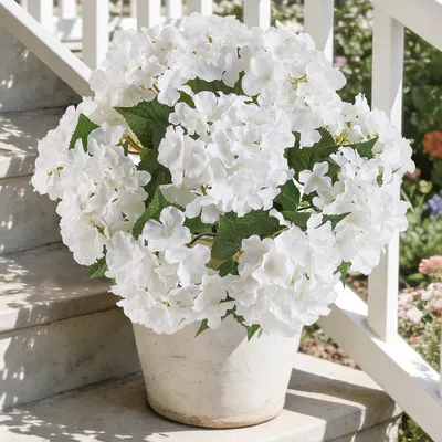 Produktbild von Kunstblumen Hortensie, für Tischvase, 1 Stück, weiß, Seide