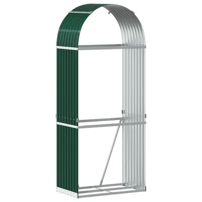 Zdjęcie produktu dla vidaXL Wiata na drewno opałowe zielona 80x45x190 cm stal ocynkowana