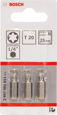 Produktbild von Schrauberbit Extra-Hart T20, 25 mm, 3er-Pack