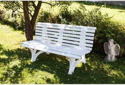 Produktbild von Gartenbank >Helgoland< in weiß, Kunststoff - 64x80x150cm (BxHxT)