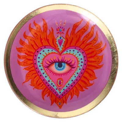 Produktbild von Gift Company Glasteller Love Plates Heiliges Herz Rosa (13cm)