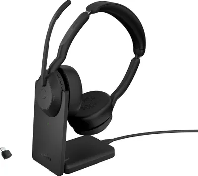 Produktbild von Evolve2 55, mit Ladestation (schwarz, Stereo, UC, USB-C, Link380c)