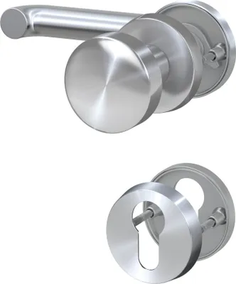 Produktbild von BASI - Rosetten-Wechsel-Garnitur - ZB 3100 - Edelstahl - U-Form - Lochung: Profilzylinder - rechts - 7306-2298