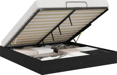 Productafbeelding van vidaXL Ottoman bedframe, zwart, eikenlook, 203 x 180 x 25 cm
