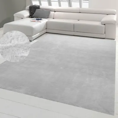 Produktbild von Shaggy Teppich Wohnzimmer weicher Hoch- & Langflor Flokati Badezimmer waschbar in grau Größe - 80 x 150 cm