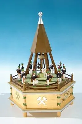 Produktbild von Göpelspieldose mit Bergaufzug um 1850, 28-stimmig Höhe ca 32 cm NEU