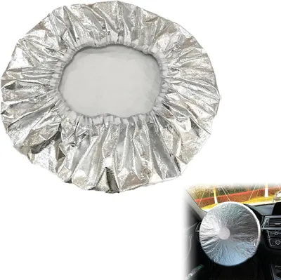 Imagen del producto de Protector solar para el volante, hecho de lámina de aluminio, universal, para automóvil