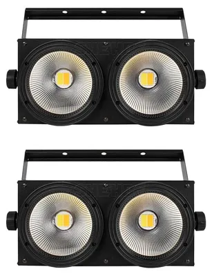 Produktbild von LED-Bühnenbeleuchtung - DMX512-Stroboskop - 2 Stück - 2 x 100 W - 200 W - Kalt- und Warmweiß - Für DJ und Bühne