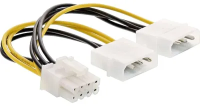 Zdjęcie produktu dla InLine 26628C, PCI-E (8-pin), 2 x Molex (4-pin), 0,15 m, Męska, Żeńska, Prosty