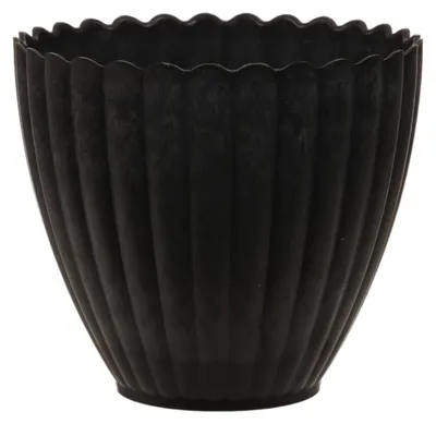 Produktbild von Blumentopf Ø13xH11,5cm rund Kunststoff anthrazit gewischt Pflanztop Deko Pflanzgefäß