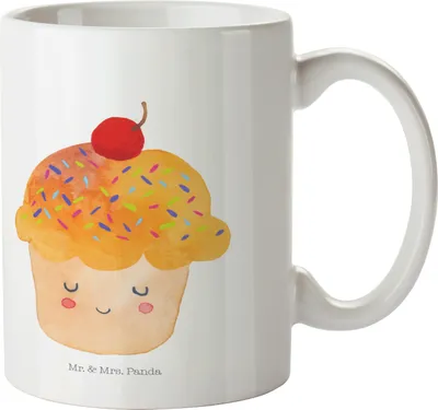 Produktbild von Mr. & Mrs. Panda Pott Cupcake - Weiß - Geschenk, Trinklernbecher, Plastikbecher, Muffin, Cupcakes, Backen, Lustige Sprüche, Küche Deko, Wunder, Haferl, Kinderbecher