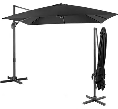 Produktbild von Gartensonnenschirm mit Kreuzfuß WY09177FWDE, 300 cm, schwarz