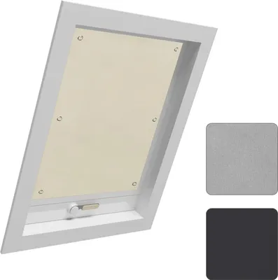 Produktbild von Thermo verduisterndes Rollo für Dachfenster ohne Bohren - Hitzeschutz und Sonnenschutz 76 x 93 cm beige