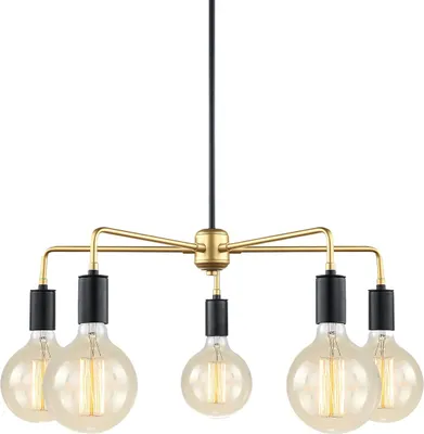 Imagen del producto de Lámpara colgante Italux, modelo MDM3386/5, color negro y dorado