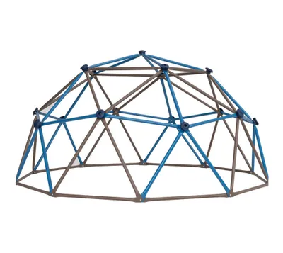 A geodesic dome climber for outdoor play.