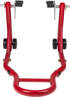 Obrázek produktu pro Parzini stojan na motorku / montážní stojan / zvedák na motorku Strada přední / přední kolo, červený, univerzální s pogumovanými úchyty