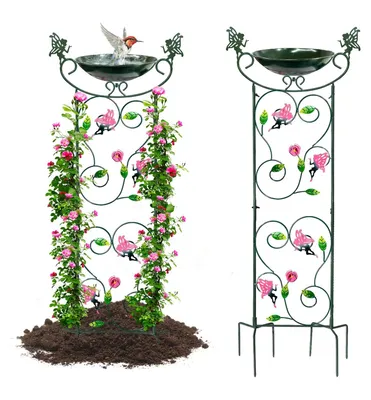 Obrázek produktu pro Elzusha - Venkovní koupelka pro ptáky, dekorace do zahrady, vintage styl - 89 cm