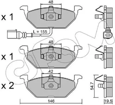 Produktbild von CIFAM Bremsbeläge Satz Vorne Bremsklötze für VW Golf IV Schrägheck (1J1) 822-211-2