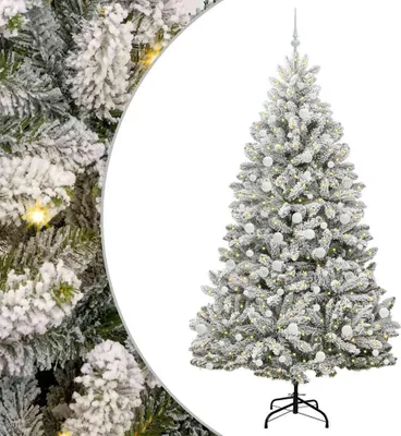 Produktbild von vidaXL Künstlicher Weihnachtsbaum Grün und Weiß 210 cm PVC und Metall