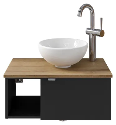 Produktbild von Pelipal Serie 6915 SET-044-043 Waschtisch mit Unterschrank bestehend aus: Keramik-Aufsatzbecken, Waschtischplatte, Waschtischunterschrank