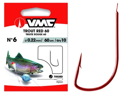 Immagine prodotto di VMC Trout Hook 7052 Leader Hook Red 60cm #6