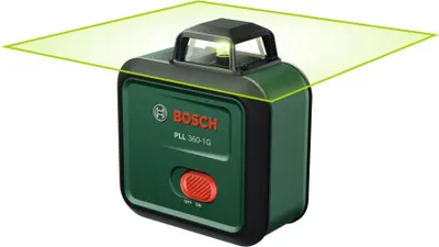 Image de Niveau laser PLL 360-1G de Bosch (laser vert de 360°, autonivelant, précision de ±0,4 mm/m, batterie lithium-ion intégrée rechargeable de, chargement via USB-C®, en boîte de carton)