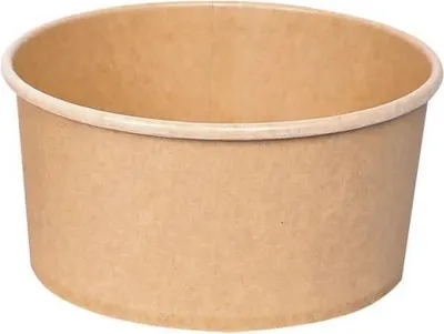 Image de NATUREStar 417130 Barquettes à saladeCaesar 1300 ml Ø 185 mm Papier kraft/PE FSC®-Mix rond brun Couvercles assortis art. 400118 416118
