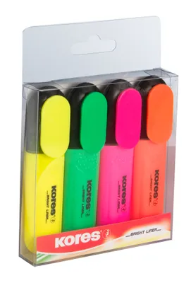 Obrázek produktu pro Zvýrazňovač Kores Bright liner  -  sada 4 ks