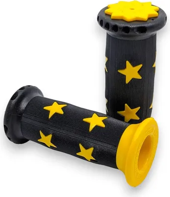 Produktbild von Kinder Fahrradgriffe 90mm mit Sternen Schwarz-Gelb