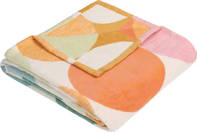 Produktbild von Ibena Bio Baumwolldecke Venedig mit GOTS-Zertifikat 140x200cm - Kuscheldecke bunt gemustert mit Punkten, Wolldecke, Sofadecke kuschelweich