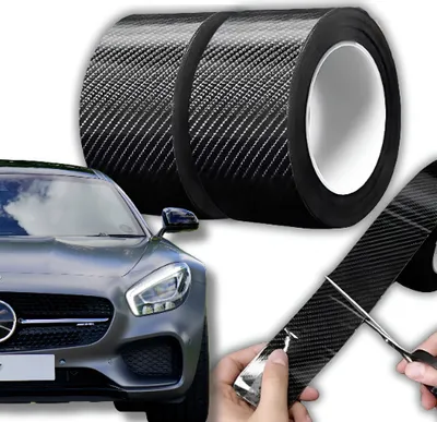 Produktbild von Auto Carbon Folie, Autofolie 10cm x 3m, Lackschutzfolie Einstiegsleisten