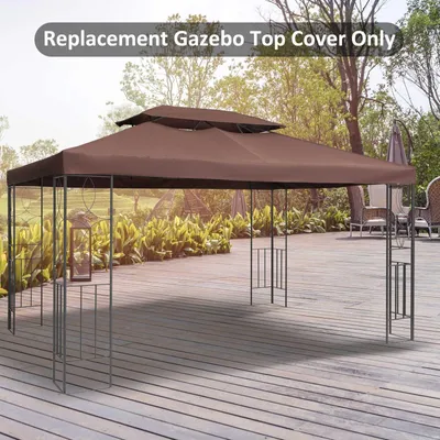 Image de Toit de remplacement pour pavillon, dimensions : 295-300 x 295-300 cm | Couleur : marron