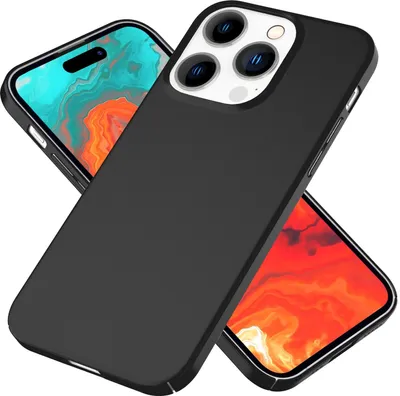 Immagine prodotto di Custodia sottile da 0,5 mm per iPhone 15 Pro Max Custodia rigida Ultra Slim Custodia protettiva per cellulare nera