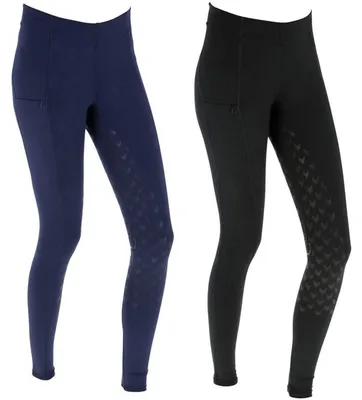 Zdjęcie produktu dla Spodnie jeździeckie damskie Covalliero Reitleggins, model Equona, pełna przylegająca konstrukcja, kolor czarny, rozmiar 34/36