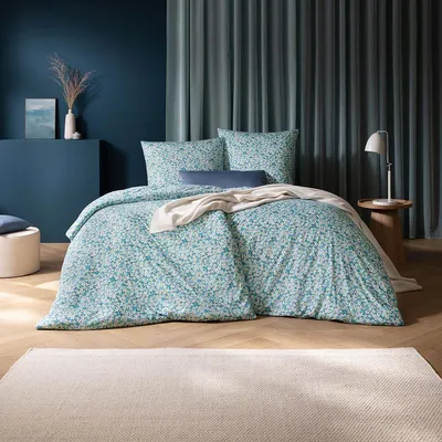 Produktbild von Estella Mako Interlock Jersey Bettwäsche Tina cyan Kissenbezug einzeln 40x80 cm