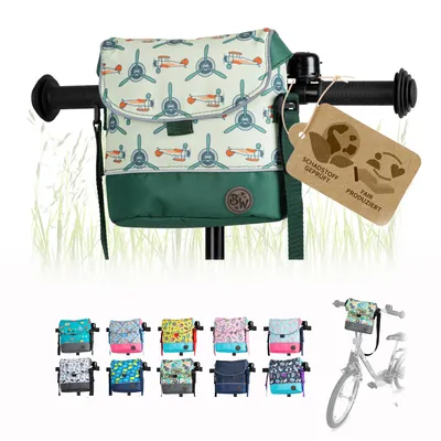 Produktbild von BAMBINIWELT Lenkertasche Tasche für Puky für Woom Laufrad Räder Roller Fahrrad Fahrradtasche für Kinder wasserabweisend mit Schultergurt, Modell 26