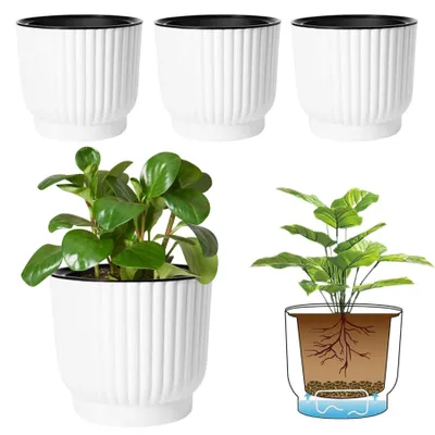Produktbild von Solidchoice – Set aus 4 selbstbewässernden Pflanzgefäßen