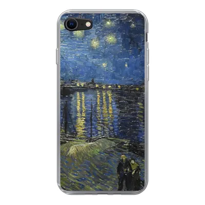 Produktbild von MuchoWow® Handyhülle Schutzhülle Hülle für iPhone SE 2022 Sternennacht über dem Orsay Paris - Vincent Van Gogh Silikon Softcase Handy Hülle - Schutzhülle