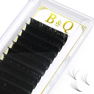 Produktbild von 1 Wimpernschale mit selbstfächernden Wimpern, C-Schwung, 0.05 Stärke und 13 mm für die Volumentechnik, schwarze Wimpernextensions in einer Länge
